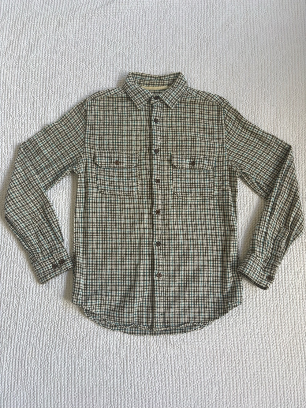 Mossimo Supply Co. Green and Brown Plaid Button-Down Shirt
